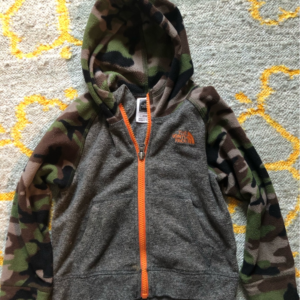 The North Face fleece zip up hoodie size 2T